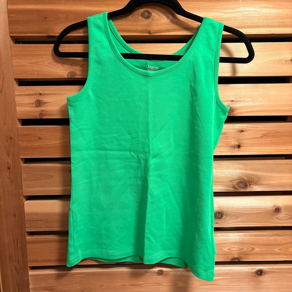 NWOT Lands' End 100% Cotton Green Tank Top